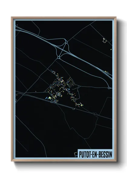 Une affiche de carte sur Putot-en-Bessin