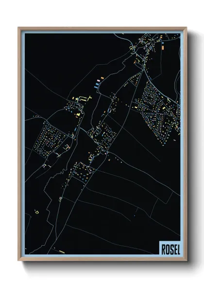 Une affiche de carte sur Rosel