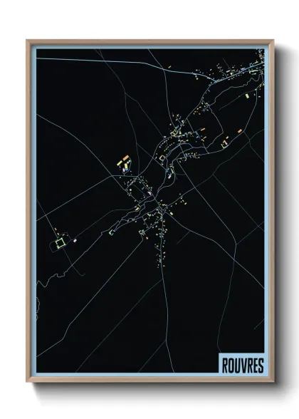 Une affiche de carte sur Rouvres