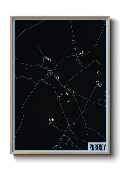 Une affiche de carte sur Rubercy