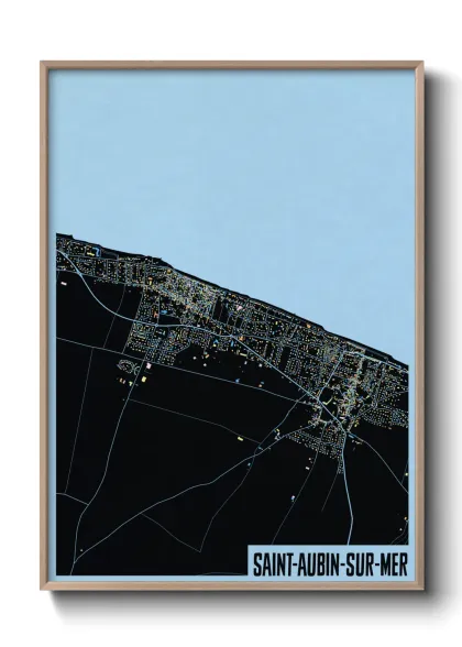 Une affiche de carte sur Saint-Aubin-sur-Mer