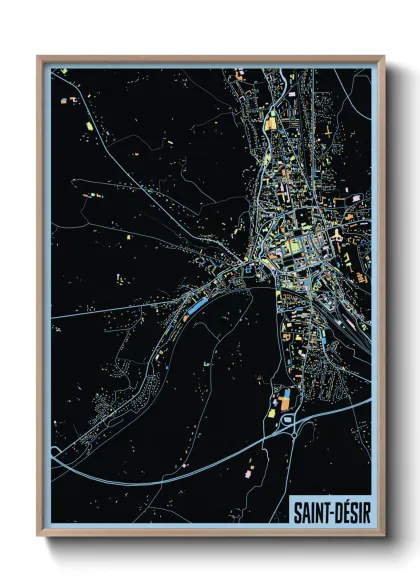 Une affiche de carte sur Saint-Désir