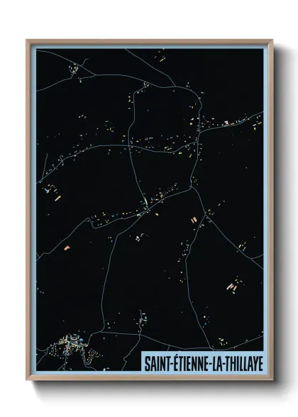 Une affiche de carte sur Saint-Étienne-la-Thillaye