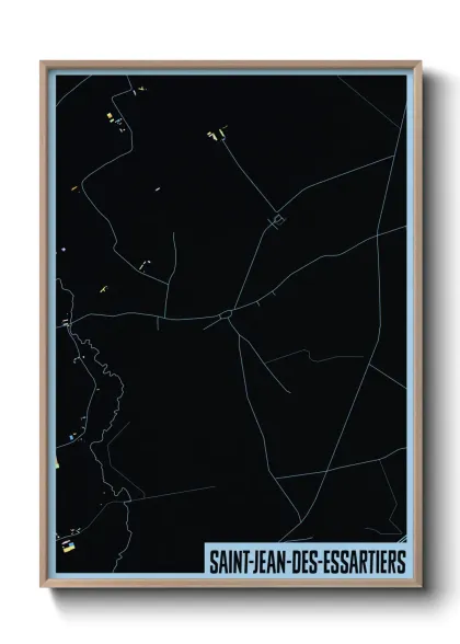 Une affiche de carte sur Saint-Jean-des-Essartiers