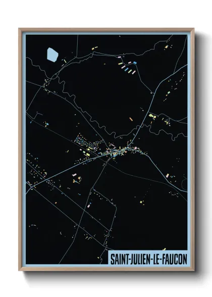 Une affiche de carte sur Saint-Julien-le-Faucon