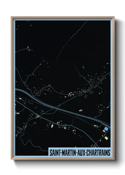 Une affiche de carte sur Saint-Martin-aux-Chartrains