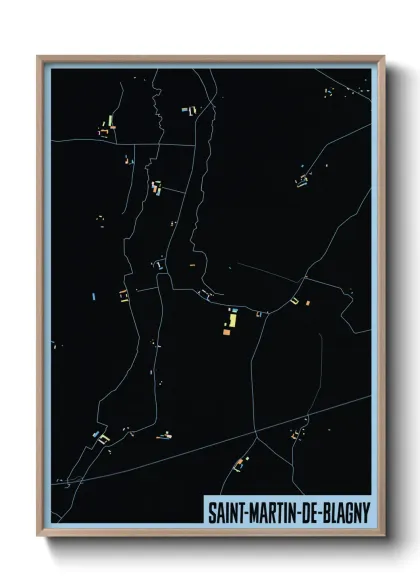 Une affiche de carte sur Saint-Martin-de-Blagny