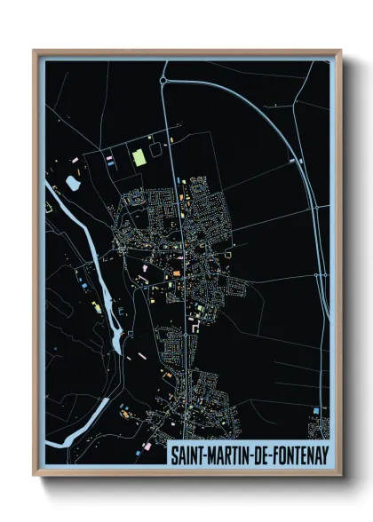 Une affiche de carte sur Saint-Martin-de-Fontenay