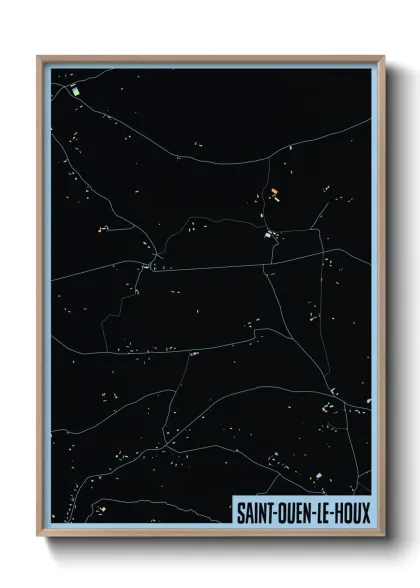 Une affiche de carte sur Saint-Ouen-le-Houx