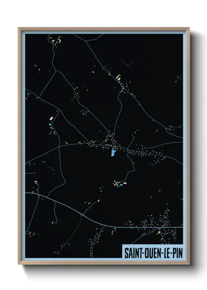 Une affiche de carte sur Saint-Ouen-le-Pin