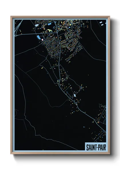 Une affiche de carte sur Saint-Pair