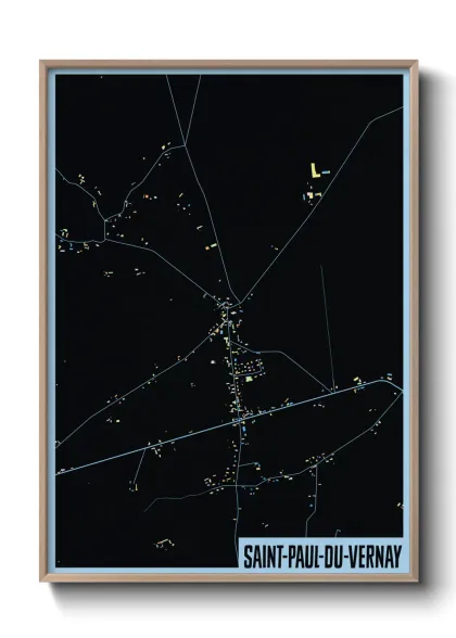 Une affiche de carte sur Saint-Paul-du-Vernay