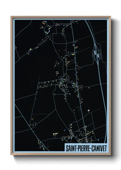 Une affiche de carte sur Saint-Pierre-Canivet
