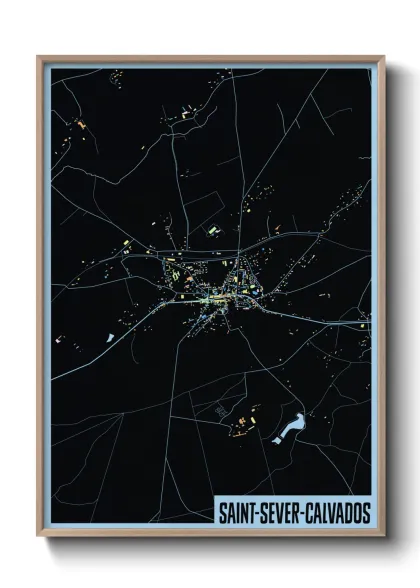 Une affiche de carte sur Saint-Sever-Calvados