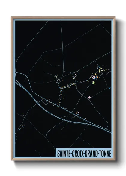 Une affiche de carte sur Sainte-Croix-Grand-Tonne