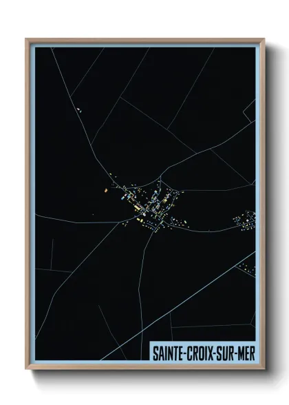 Une affiche de carte sur Sainte-Croix-sur-Mer
