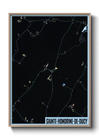 Une affiche de carte sur Sainte-Honorine-de-Ducy