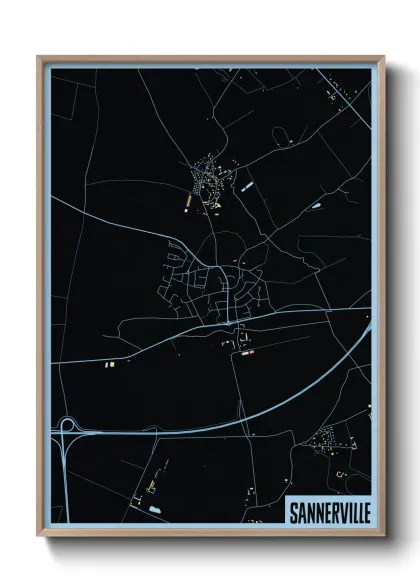 Une affiche de carte sur Sannerville