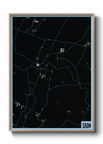 Une affiche de carte sur Saon