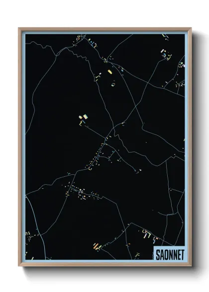 Une affiche de carte sur Saonnet