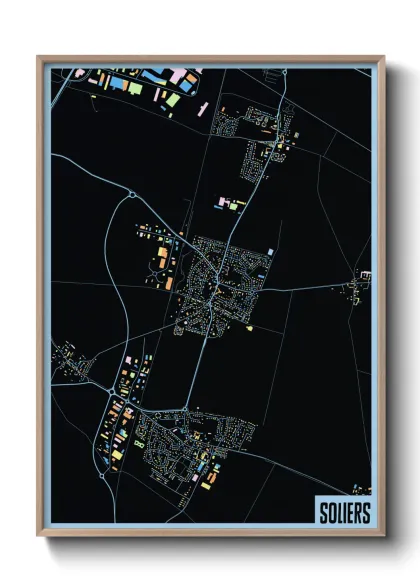 Une affiche de carte sur Soliers