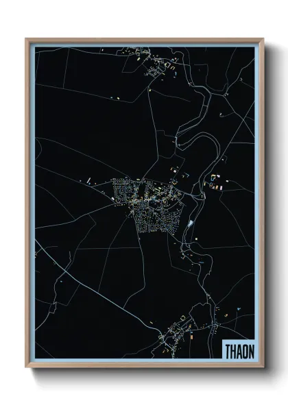 Une affiche de carte sur Thaon