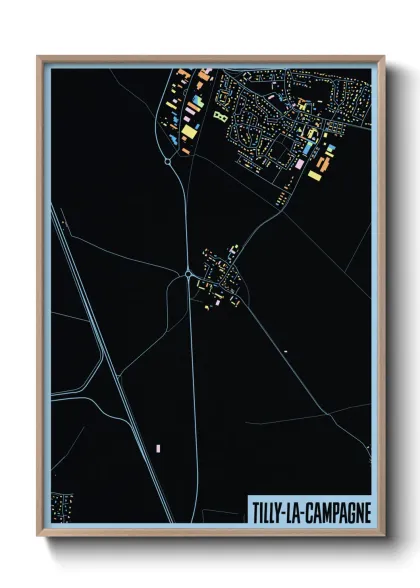 Une affiche de carte sur Tilly-la-Campagne