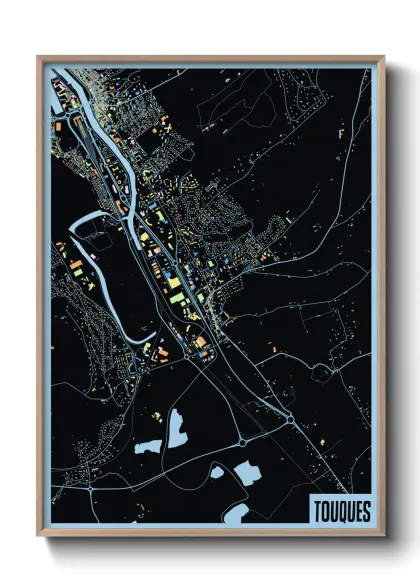 Une affiche de carte sur Touques