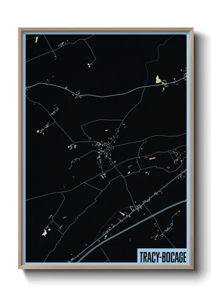 Une affiche de carte sur Tracy-Bocage