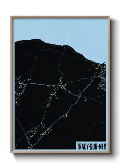 Une affiche de carte sur Tracy-sur-Mer