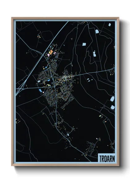 Une affiche de carte sur Troarn