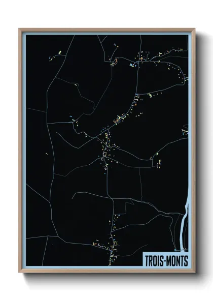 Une affiche de carte sur Trois-Monts