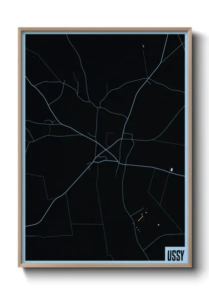 Une affiche de carte sur Ussy