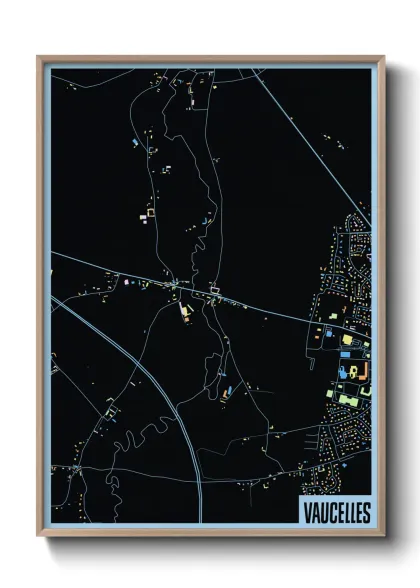 Une affiche de carte sur Vaucelles