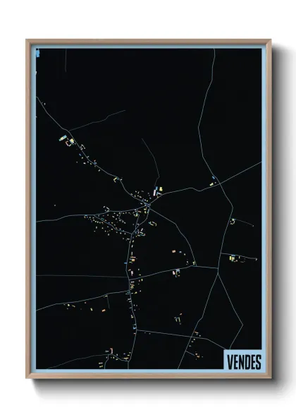 Une affiche de carte sur Vendes