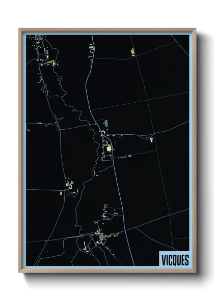 Une affiche de carte sur Vicques