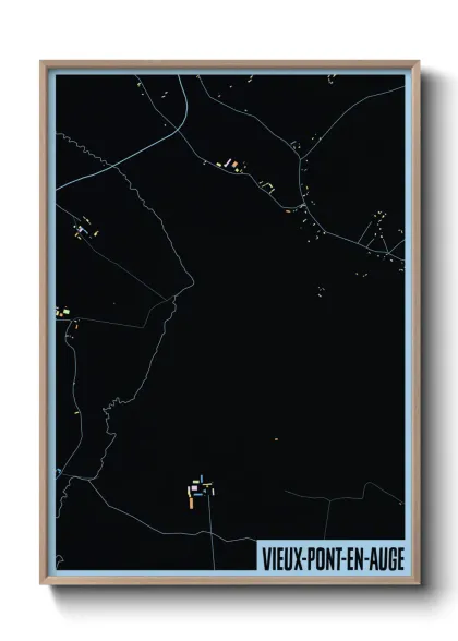 Une affiche de carte sur Vieux-Pont-en-Auge