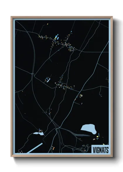 Une affiche de carte sur Vignats