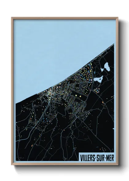 Une affiche de carte sur Villers-sur-Mer