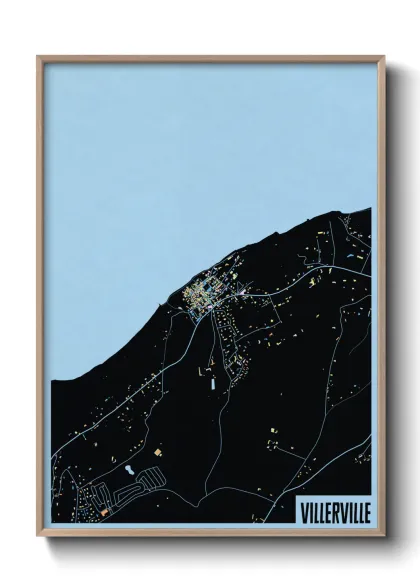 Une affiche de carte sur Villerville