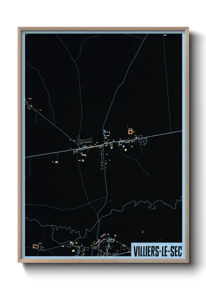 Une affiche de carte sur Villiers-le-Sec