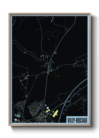 Une affiche de carte sur Villy-Bocage