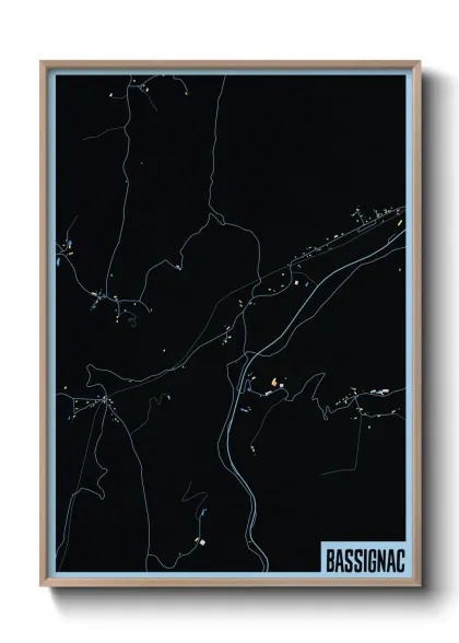 Une affiche de carte sur Bassignac