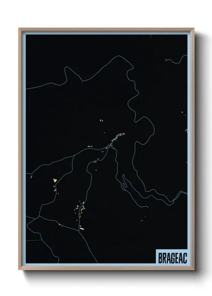 Une affiche de carte sur Brageac