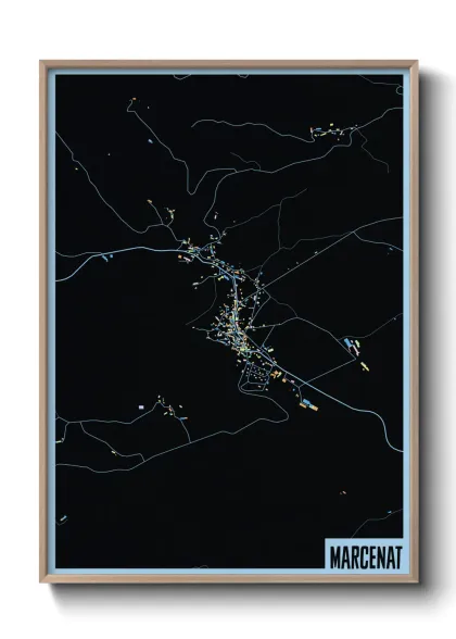Une affiche de carte sur Marcenat
