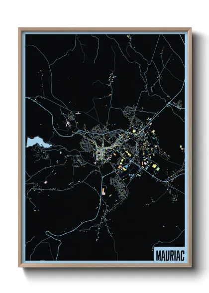 Une affiche de carte sur Mauriac