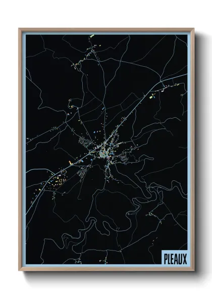 Une affiche de carte sur Pleaux