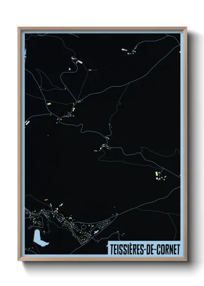 Une affiche de carte sur Teissières-de-Cornet
