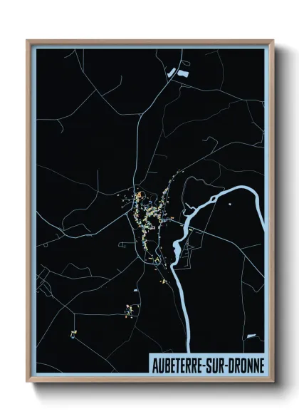 Une affiche de carte sur Aubeterre-sur-Dronne
