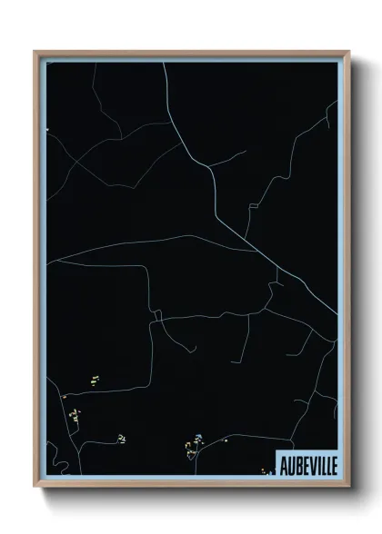 Une affiche de carte sur Aubeville